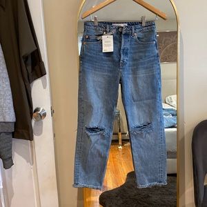 High waist straight jeans